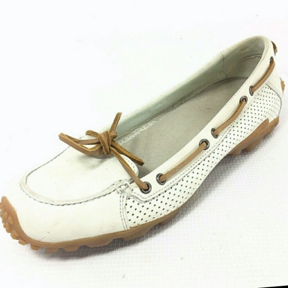 MERRELL Marina Ivory Vibram Sole Leather Moccasins - Picture 5 of 8